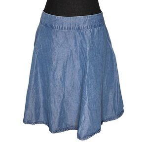 DC JEANS Lightweight Denim Skirt Built In Shorts Plus Stretchy Knee Length 1X